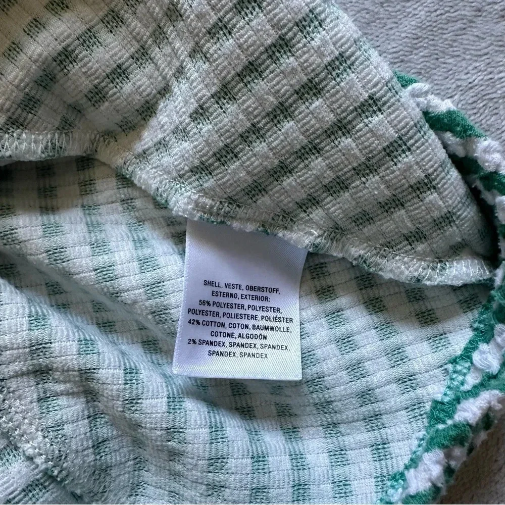 Maeve Anthropologie Peplum Textured Tank Green White‎ Size XS - Picture 7 of 7